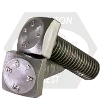 Secure Checkout 1"-8 x 2" Square Head Bolts, Grade A, A307, Plain Finish, Full Thread, Qty 60