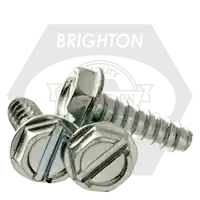 Exclusive Offer 5/16"-12 x 3/4" Self-Tapping Screws, Slotted Indent Hex Washer Head HWH, Type B, Zinc Cr+3, Full Thread, Qty 2500