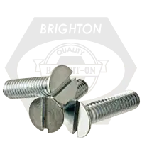 High Quality 10-24 x 3 1/4" Machine Screws, Slotted Flat Head, Zinc Cr+3, Full Thread, Qty 1500