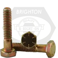 Direct From Factory 1 1/4"-7 x 3 1/2" Hex Cap Screws, Grade 8, Zinc-Yellow Cr+6 Bake (Import), Full Thread, Coarse (UNC), Import, Qty 20