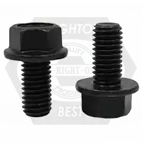 5/16"-18 x 1" Flange Screws (Frame Bolts), Indent Hex Head, Grade 8, Black Phosphate & Oil, Full Thread, Coarse (UNC), Qty 1100 Trusted Brand