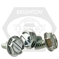10-32 x 3/4" Thread-Cutting Screws, Slotted Indent Hex Washer Head HWH, Type 23(T), Zinc Cr+3, Full Thread, Qty 4500 Factory Price