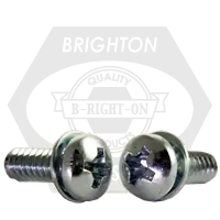 10-32 x 3/8" Machine Screws w/ External Tooth Lock Washer, Phillips Pan Head, SEMS, Zinc Cr+3, Qty 6000 Express Delivery