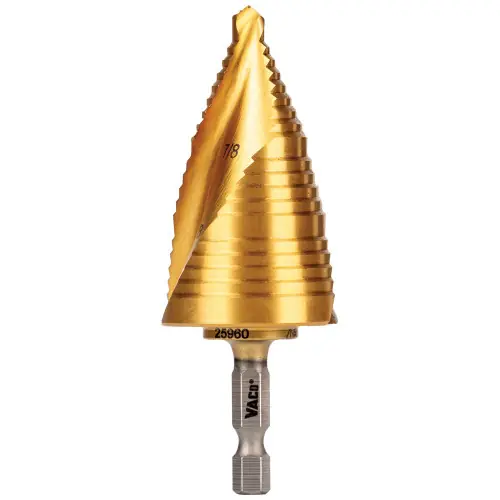 Budget Klein Tools 25960 3-Step Drill Bit, Double-Fluted, 7/8-Inch to 1-3/8-Inch