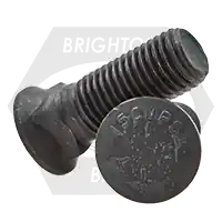 1"-8 x 4 1/2" Plow Bolts, Dome Head 3, Grade 8, Plain Finish, 150,000 psi, Qty 40 Super Sale