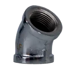 Midland Metal 45182LFCP 45 deg Elbow, 3/8 in FIP x 3/8 in FIP, Bronze, Chrome-Plated Crafted