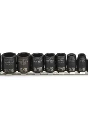 9 pc 6 Point Impact (Arm) 3/8" Drive SAE USA 3/8" Drive Impact SAE Socket Set, Qty 1 Markdown