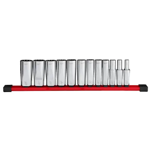 Hot Picks Milwaukee Tool 48-22-9421 12pc 3/8 Drive 12-Point Deep Well SAE Socket Set