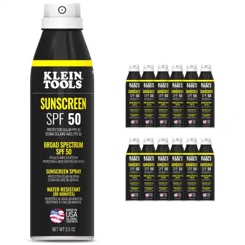 Klein Tools SPF50SPY55 Sunscreen Spray, Broad Spectrum SPF 50, 12-Pack Price Drop