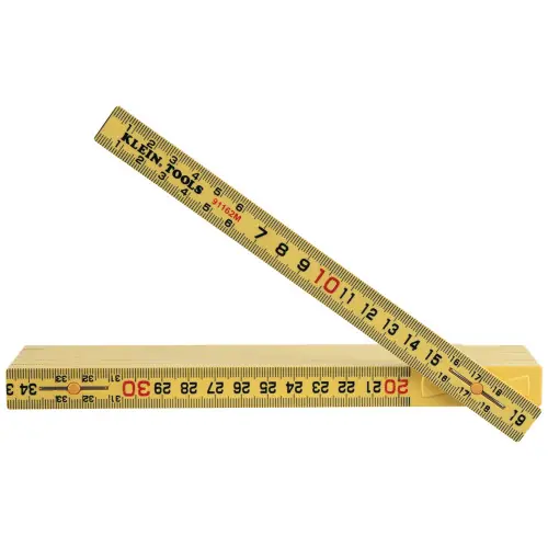 Klein Tools 91162M Fiberglass Folding Ruler, Outside Reading, Metric In Demand