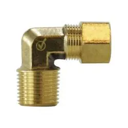 Seasonal Sale ANDERSON METALS 700069-0704 90-deg Elbow, 7/16-in Compression x 1/4-in MNPTF, Lead-Free Brass