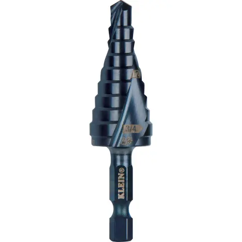 Cheap Klein Tools QRST03 Step Drill Bit, Quick Release, Double Spiral Flute, 1/4 to 3/4-Inch