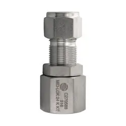 Midland Metal Mid-Lok SSC270566 Bulkhead Union with Nut, 3/8-in Tube x 3/8-in Female NPT, Stainless Steel Budget