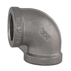 Markdown Midland Metal 62110MS SP-114 90-deg Elbow, 3-in Female NPT x 3-in Female NPT, 304 Stainless Steel