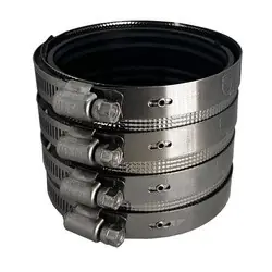 Midland Metal 970833 Heavy-Duty 4-Band No-Hub Coupling, 4 in, Rubber/Stainless Steel Top Rated