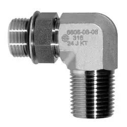 STAINLESS ADAPTERS SS6806-32-32 90-deg Elbow, 2-in Male Adjustable O-Ring Boss x 2-in Male NPTF, Stainless Steel Limited Offer