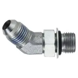 Midland Metal 6802NWO610 45-deg Elbow, 3/8-in Male JIC x 5/8-in Male Adjustable O-Ring Boss, Steel Affordable