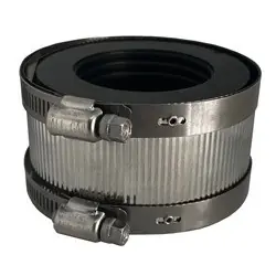 Limited Offer Midland Metal 970820 Reducing No-Hub Coupling, 3-in x 2 in, Rubber/Stainless Steel