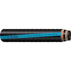 Premium Buchanan Rubber Flexlite OILVC-400-CUT Oil Vacuum Corrugated Hose, 150 psi, Rubber Tube, Black with Blue Stripe