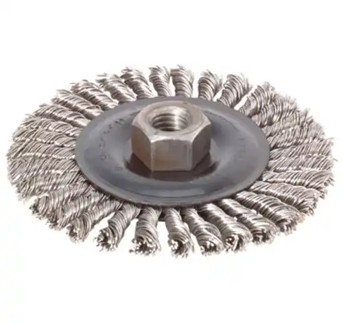 Bosch WB559 4 In. Carbon Steel Stringer Bead Knotted Wire Wheel Certified