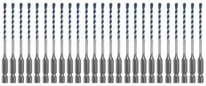 Top Pick Bosch HCBG01B25T 25 pc. 1/8 In. x 4 In. BlueGranite Turbo Carbide Hammer Drill Bits (25 Pack)