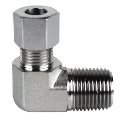 Midland Metal D2501-L08-02 90-deg Male Elbow, L08 Metric Bite Type x 1/8-in Male NPTF, Steel Seasonal Sale
