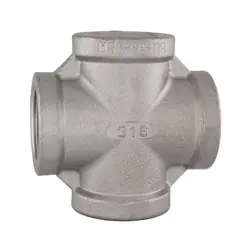 Midland Metal 63396MS SP-114 Union Cross, 1-1/4-in Female NPT x 1-1/4-in Female NPT x 1-1/4-in Female NPT x 1-1/4-in Female NPT, Stainless Steel Direct From Factory
