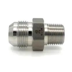 Hassle-Free Returns STAINLESS ADAPTERS SS2404-10-12 Male Adapter, 5/8-in Male JIC x 3/4-in Male NPTF, Stainless Steel