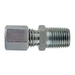 Midland Metal D7404-L10-04 Male BSPT DIN Adapter, L10 Metric Bite Type x 1/4-in Male BSPT, Steel, Trivalent Chromium Zinc-Plated Must Have