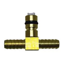 Trending Midland Metal P-1520-000-TEE Beverage Flojet CO2 Barbed Tee with Shut-Off, 1/4-in Hose Barb x 1/4-in Hose Barb x CO2 Shut-Off, Brass