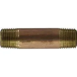 Crafted Midland Metal 42067 Nipple, 1/2 in MPT x 1/2 in MPT, 4-1/2 in, Brass