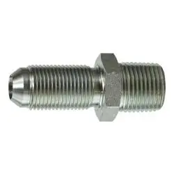 Crafted Midland Metal 270668 Bulkhead Adapter, 3/8-in Male JIC x 1/2-in Male NPTF, Steel