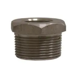 Trusted Brand Midland Metal 103520 Hex Bushing, 1-1/2 in MPT x 3/8 in FPT, Stainless Steel, 3000 lb