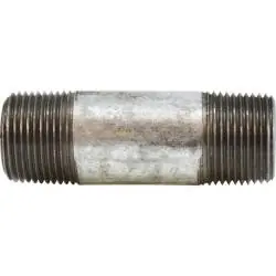 Midland Metal 58103 Pipe Nipple, 1 in MPT x 1 in MPT, 3 in L, Steel, Galvanized, SCH 80 Schedule Get Yours