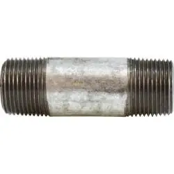 Midland Metal 58121 Pipe Nipple, 1-1/4 in MPT x 1-1/4 in MPT, 2 in L, Steel, Galvanized, SCH 80 Schedule Clearance
