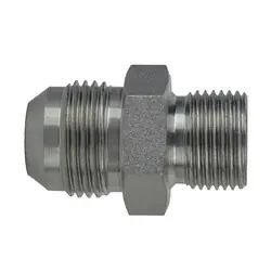 Midland Metal 7012-05-04 Straight Adapter, 5/16-in Male JIC x 1/4-in Male BSPP, Steel Fresh Stock