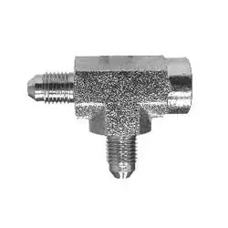 Midland Metal Run Tee, 260664, 3/8-in Male JIC x 1/4-in Female NPTF x 3/8-in Male JIC, Steel Shop Now