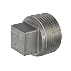 Next Day Delivery Midland Metal 62661MS SP-114 Cored Square Head Plug, 4-in Male NPT, 304 Stainless Steel