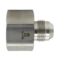Authentic STAINLESS ADAPTERS SS2406-06-06 Reducer/Expander, 3/8-in Female JIC x 3/8-in Male JIC, Stainless Steel
