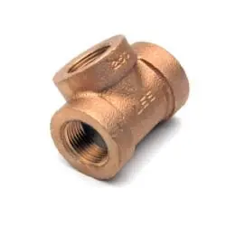 Midland Metal 82106-080812 Pipe Tee, 1/2 in FPT x 1/2 in FPT x 3/4 in FPT, Bronze Authentic