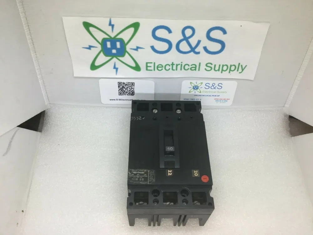 GE General Electric TED134060 240/480 Volt 60 Amp 3 Pole Circuit Breaker While Supplies Last