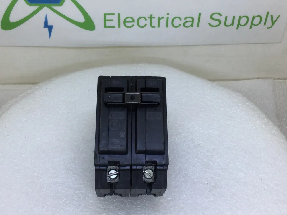 GE THQB2160 60 Amp 2 Pole 120/240V Bolt-On Circuit Breaker - Printed Face Buy Direct