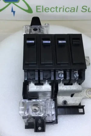 Price Cut GE THQMV200E 200 Amp 4 Pole 240V Main Breaker w/ Mounting Feet - Cosmetic Flaw