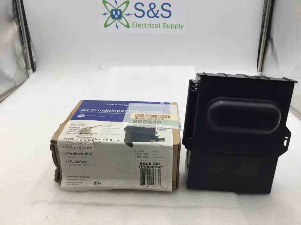 GE TPN60R1 Non-Fusible 60 Amp 120/240 VAC Pull Out Style Outdoor A/C Disconnect Super Sale