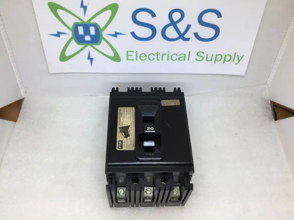 Federal Pacific NEF32020 3 Pole 20 Amp 480 Vac Type NEF Circuit Breaker Best Seller