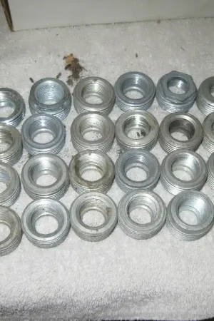 (Lot Of 34) 1" To 1/2" Zinc Plated Steel Reducing Bushing (Bushings) Seasonal Sale