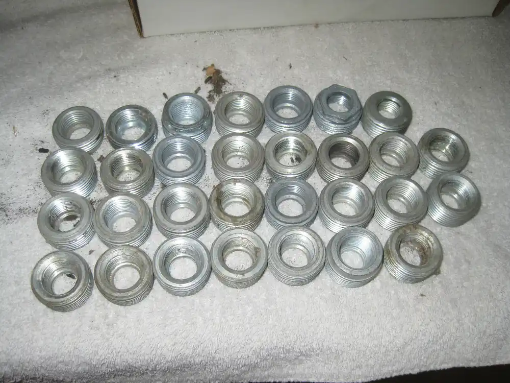 (Lot Of 34) 1" To 1/2" Zinc Plated Steel Reducing Bushing (Bushings) Seasonal Sale