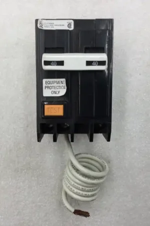 Buy Today GE General Electric THQB2140GFEP 2 Pole 40 Amp 120/240vac Bolt On Ground Fault (GFEP) Breaker