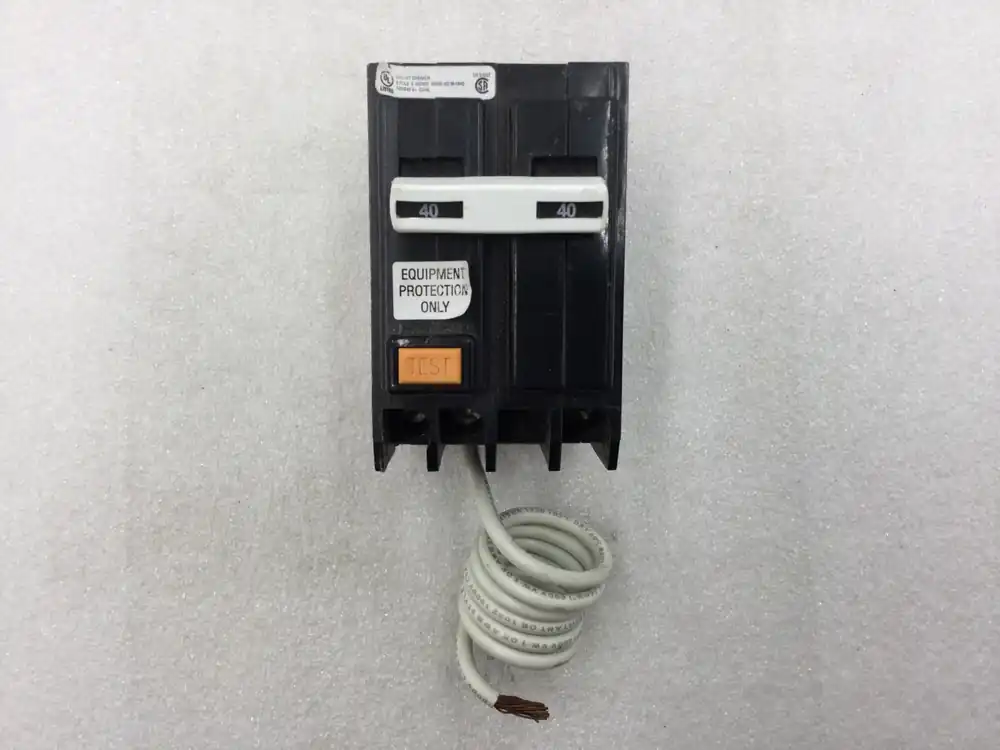 Buy Today GE General Electric THQB2140GFEP 2 Pole 40 Amp 120/240vac Bolt On Ground Fault (GFEP) Breaker