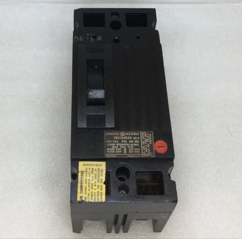 GE General Electric TED124030 30 Amp 2 Pole 480V Circuit Breaker High Quality